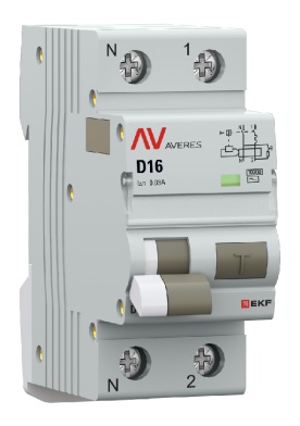 

Автомат дифференциальный EKF rcbo10-1pn-16D-30-ac-av DVA-10 1P+N 16А (D) 30мА (AC) 10кА AVERES, rcbo10-1pn-16D-30-ac-av