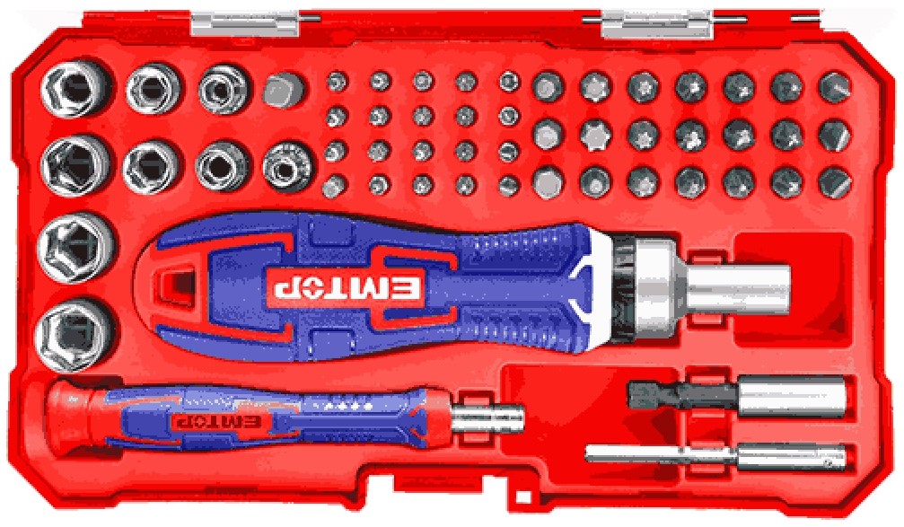 

Набор инструментов EMTOP EBST05502 и бит (55 предметов), EBST05502