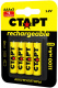 фото Аккумулятор  Старт HR03 ААА 1100mAh Ni-MH BL3+1