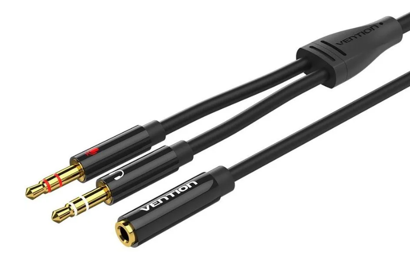 

Переходник Vention BHDBY гибкий Jack 3.5 mm F 4 pin/Jack 3.5 mm M x 2 (OMTP-CTIA) - 0.3м, BHDBY