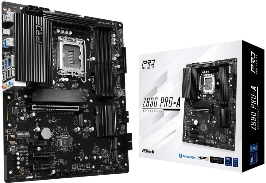 

Материнская плата ATX ASRock Z890 PRO-A (LGA1851, Z890, 4*DDR5 (9066), 4*SATA, 4*M.2, 4*USB 3.2, 4*USB 2.0, USB Type-C, PCIe x16, 2*PCIe x4, HDMI, DP), Z890 PRO-A
