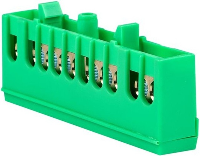 

Шина EKF sn0-63-10-ig "0" PE (6x9мм) 10 отв. латунь зеленый изолир. корп. на DIN-рейку, sn0-63-10-ig