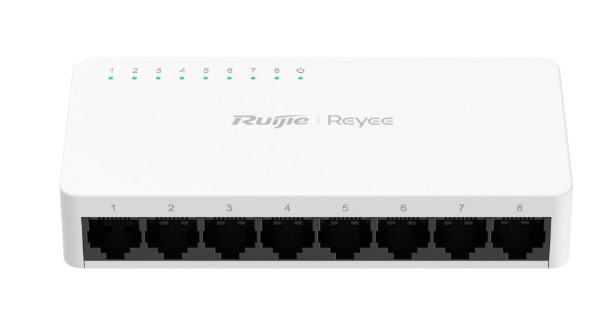 

Коммутатор неуправляемый RUIJIE NETWORKS RG-ES08G-L 8-портовый гигабитный 10/100/1000 Мбит/с, без PoE, питание 5В DC (3.5 Вт), RG-ES08G-L