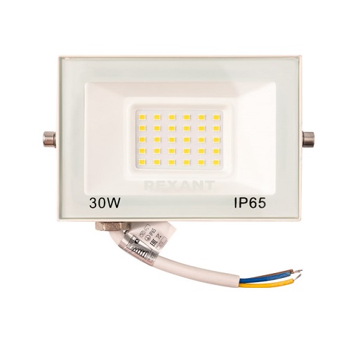 

Прожектор светодиодный Rexant 605-028 СДО 30Вт 2400Лм 2700K теплый свет, белый корпус, 605-028