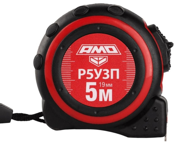 Изображение товара Рулетка AMO Р5У3П 5 метров строительная с обрезиненным корпусом