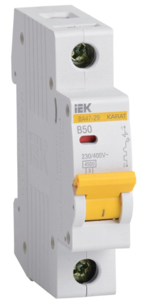 Изображение товара Автоматический выключатель IEK MVA20-1-050-B для защиты цепей