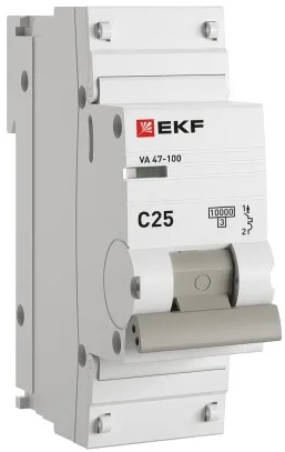 

Автоматический выключатель EKF mcb47100-1-25C-pro 1P 25А (C) 10kA ВА 47-100 PROxima, mcb47100-1-25C-pro