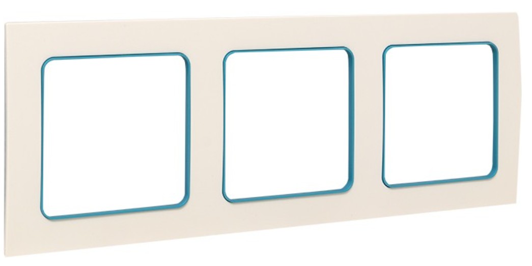 

Рамка тройная EKF EAM-G-304-30 Стокгольм белая с линией цвета синий, EAM-G-304-30