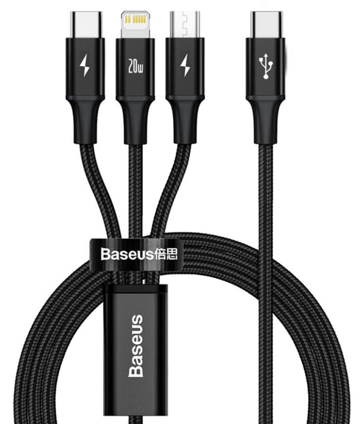 

Кабель интерфейсный Baseus CAMLT-SC01 Rapid 1.5m Black, CAMLT-SC01