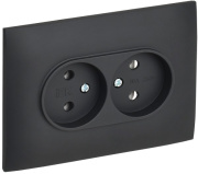 фото Розетка двухместная без заземления IEK SK-R20-10-K53-F