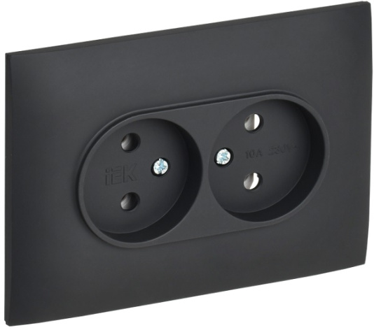 фото Розетка двухместная без заземления в сборе IEK SK-R20-10-K53-F в Перми