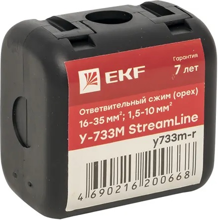 

Сжим EKF y733m-r ответвительный (орех) У733М (16-35 мм2; 1,5-10 мм2) розн. стикер StreamLine, y733m-r