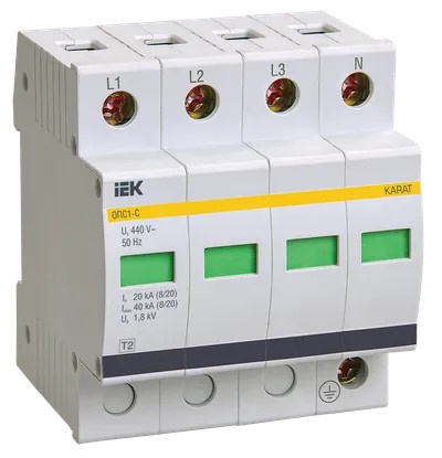 Изображение товара Ограничитель IEK MOP20-4-C для защиты электросетей 400 В