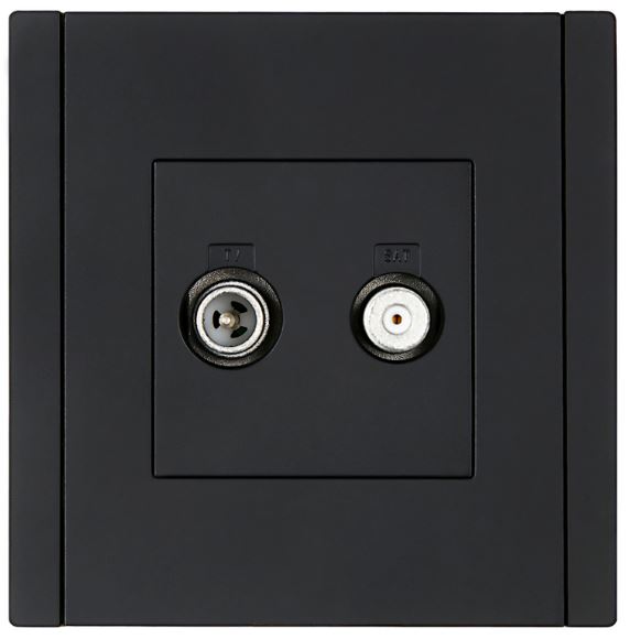 

Розетка телевизионная IEK FP-AF20-O-K02 FORTE&PIANO TV+SAT FP138 черный, FP-AF20-O-K02