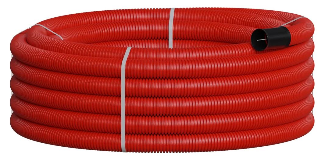 

Труба гофрированная Ecoplast 801063 двустенная, с зондом, NR063 для прокладки кабеля под землей D63 мм (внешн.), 50м, 801063