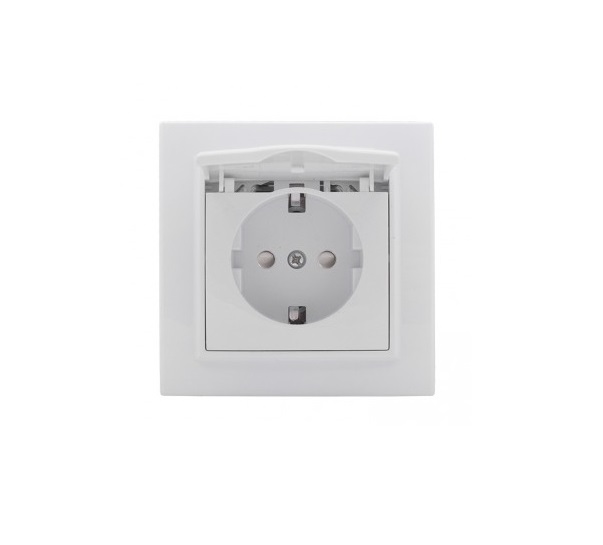 

Розетка EKF ERR16-029-100 1-м СП Минск 16А с защ. крышкой защ. шторки с заземл. белая Basic, ERR16-029-100