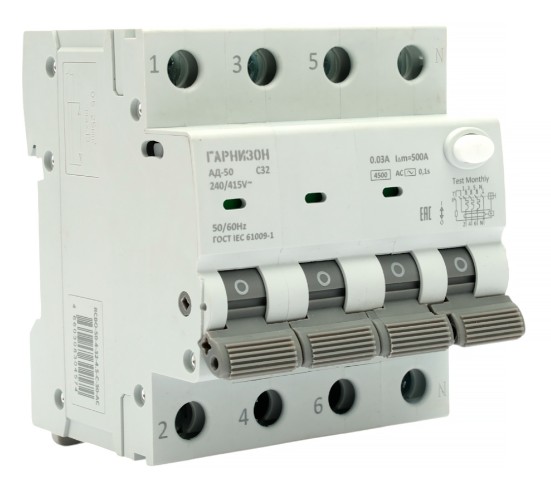 Автомат Гарнизон RCBO-50-4-32-4.5-C-30-AC