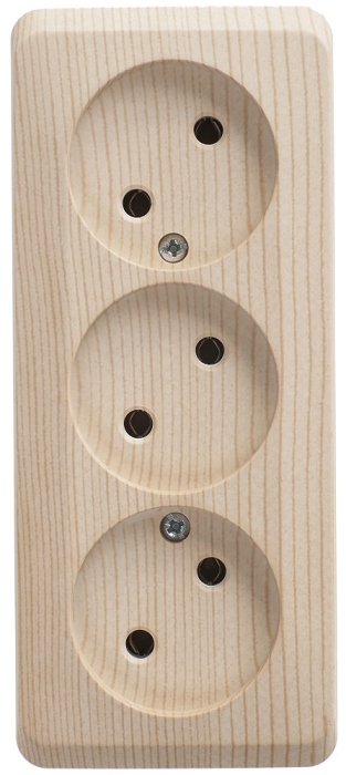 

Розетка Schneider Electric PA16-009D 3-ая б/з без шторок 16А 250B сосна, PA16-009D