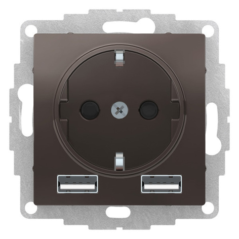 фото Розетка с заземлением с 2 USB  Systeme Electric ATN000630 в Уфе