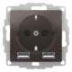 фото Розетка с заземлением с 2 USB  Systeme Electric ATN000630 в Перми