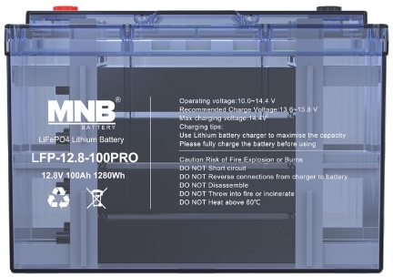 

Аккумулятор MNB LFP-12.8В-100PRO 105 Ач (литий-железофосфатный LiFePO4), LFP-12.8В-100PRO