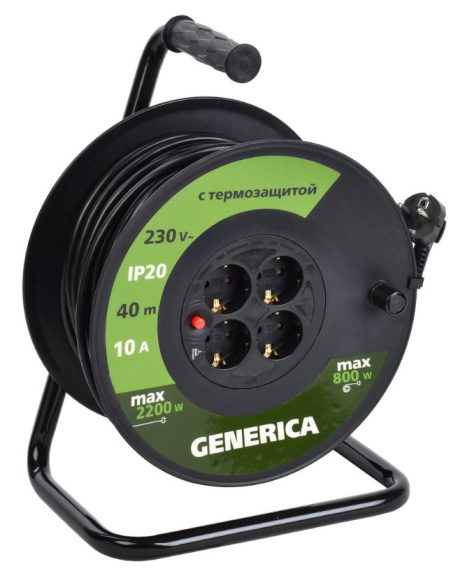 Изображение товара Удлинитель на катушке GENERICA WKP10-10-04-40-G