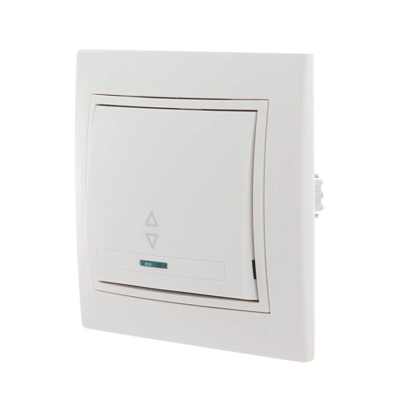 

Переключатель Lezard 701-0202-114 Mira проходной 1-кл. СП 10А с подсветкой с бел. вставкой бел., 701-0202-114