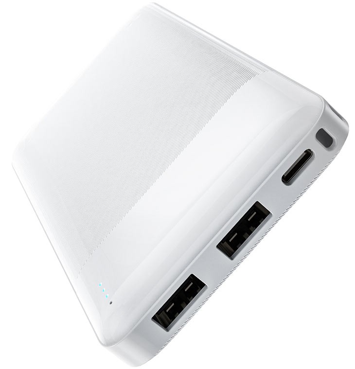 

Аккумулятор внешний портативный Hoco J72 EASY TRAVEL WHITE 10000mAh 2A 2xUSB-A белый, J72 EASY TRAVEL WHITE