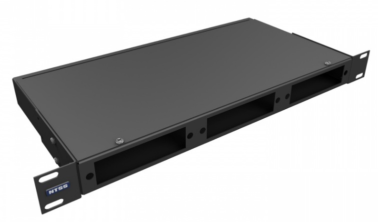 Кросс оптический стоечный 19" стационарный 1U NTSS NTSS-RFOB-1U-8-SC/U-9-SP1.5G1AY-BL укомплектованный, 8 портов SC/UPC, 9/125 мкм (планки, сплайс-кас