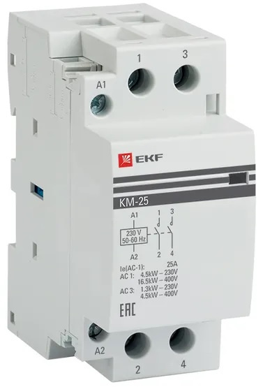 Изображение товара Контактор EKF km-2-25-20 2НО 25 А модульный для автоматизации
