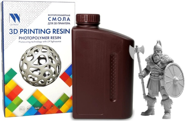 Изображение товара Фотополимерная смола NV-3D-PA-L-RESIN-GREY серого цвета для 3D печати высокой детализации