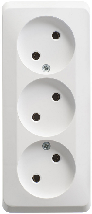 

Розетка Schneider Electric PA16-009B 3-ая б/з без шторок 16А 250B белый, PA16-009B