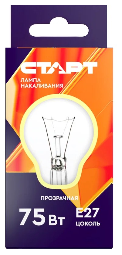 

Лампа накаливания Старт б 10476_ 75Вт Е27 -10/50, б