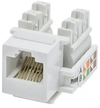 

Модуль Keystone RJ45 UTP 5bites KJU55-01W 5E/110 IDC/90°, KJU55-01W