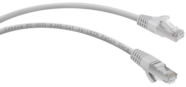 Изображение товара Патч-корд Cabeus Cat 6a RJ45 0.5м экранированный LSZH серый