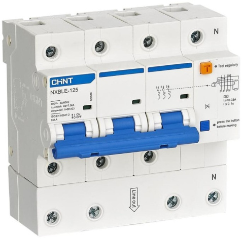 Изображение товара Автомат дифференциальный CHINT 820586 80А 400В 3Полюса