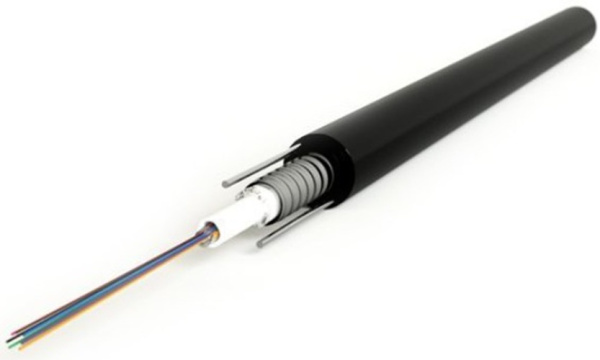 Изображение товара Волоконно-оптический кабель Hyperline FO-SRA-OUT-9S-4-PE-BK 4 волокна одномод надежный