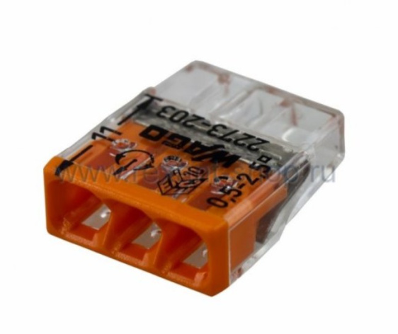 Изображение товара Клемма WAGO 07-5132-05 для медных проводов 3 контакта 2.5 мм²