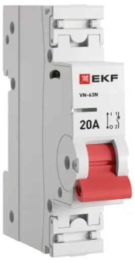 

Рубильник EKF S63120 1P 20А ВН-63N PROxima, S63120