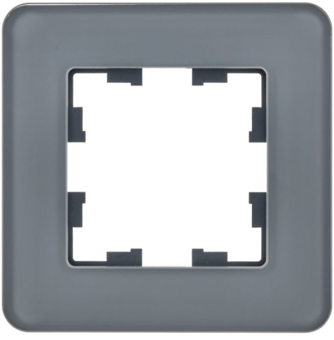 Изображение товара Рамка одинарная IEK BR-M12-G-41-K53 серия BRITE графит стекло защелкивание