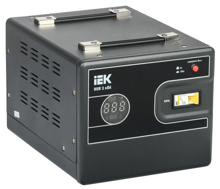 

Стабилизатор напряжения IEK IVS21-1-003-13 1ф 3кВА HUB переносной, IVS21-1-003-13