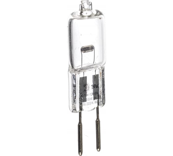 

Лампа галогенная ЭРА C0027372 GY6.35-JC-50W-12V (капсула, 50Вт, нейтр, GY6.35), C0027372