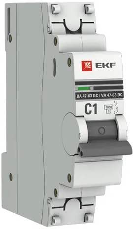 

Автоматический выключатель EKF mcb4763-DC-1-01C-pro 1P 1А (С) 6кА ВА 47-63 DC, mcb4763-DC-1-01C-pro