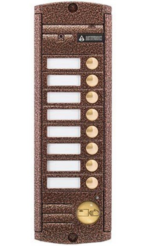 Вызывная панель Activision AVP-458 (PAL) Proxy Медь видео, накладная, 4-х проводная на 8 абонентов, со встроенным считывателем