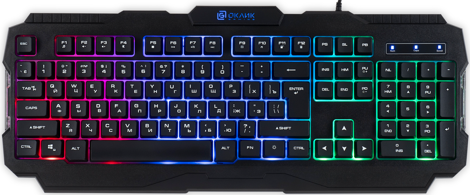

Клавиатура Oklick 757G HW2 1790295 черная USB for gamer, 757G HW2