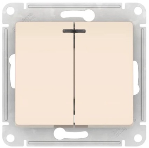 

Выключатель двухклавишный с подсветкой Systeme Electric GSL000253S GLOSSA сх.5а, 10АХ, мех., быстрозажим. клем., БЕЖЕВЫЙ, GSL000253S