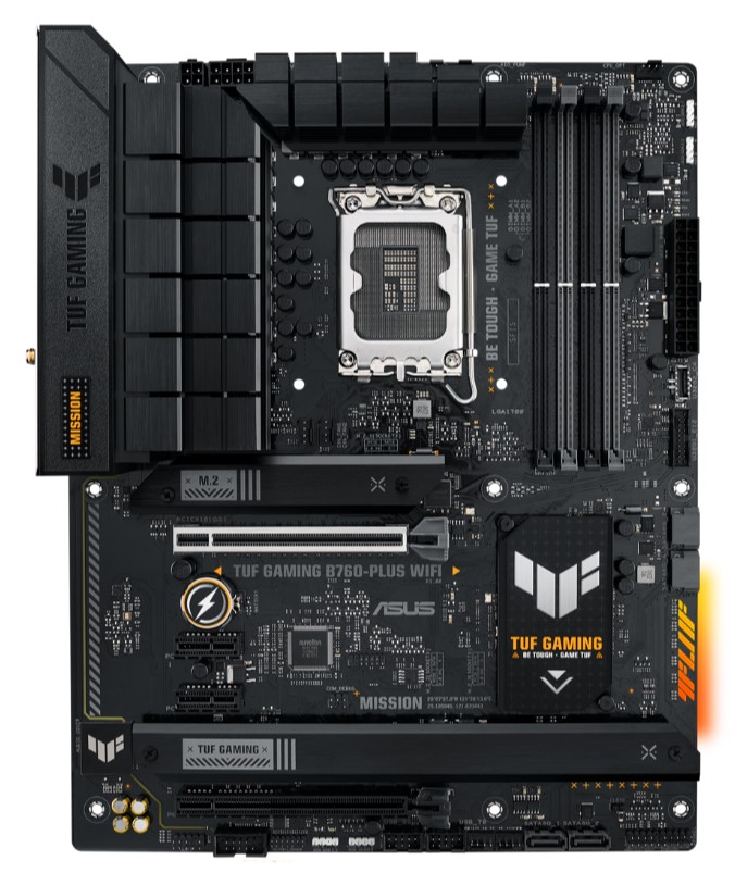 

Материнская плата ATX ASUS TUF GAMING B760-PLUS WIFI 90MB1ER0-M1EAY0 (LGA1700, B760, 4*DDR5 (7200), 4*SATA 6G RAID, 3*M.2, 4*PCIE, 2.5Glan, WiFi, BT,, TUF GAMING B760-PLUS WIFI