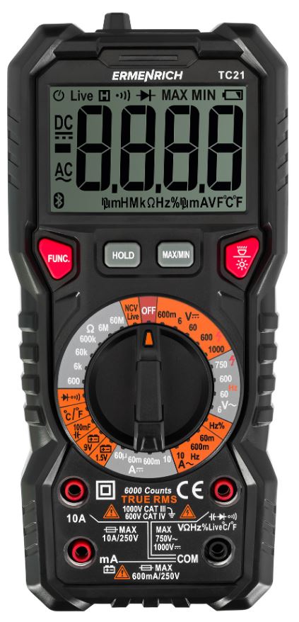 

Мультиметр цифровой Ermenrich 82985 Zing TC21, 82985