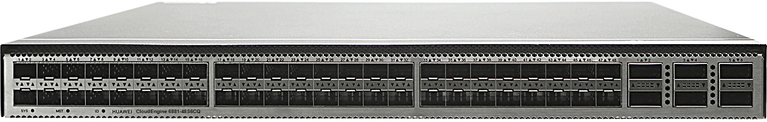 

Коммутатор Huawei CE6881-48S6CQ-F (48*10GE SFP+, 6*100GE QSFP28, 2*AC power modules, 4*fan modules, port-side exhaust), CE6881-48S6CQ-F