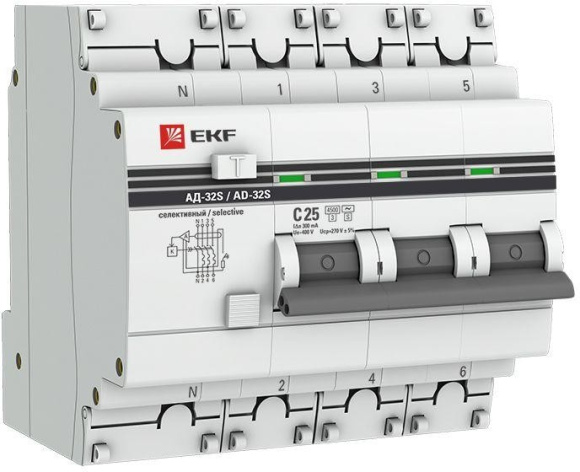 фото Автомат дифференциальный EKF DA32-25-300S-4P-pro в Уфе